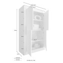 Weißer Schrank 4 Türen Hochkommode Küche Holz Novia WB Basic Modell