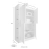 Weißer Schrank 4 Türen Hochkommode Küche Holz Novia WB Basic Modell