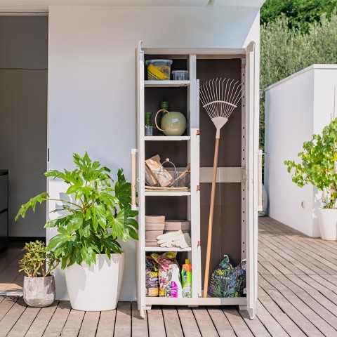 Keter Groove Multispace Mehrzweckschrank aus Harz für den Außenbereich Garten Aktion