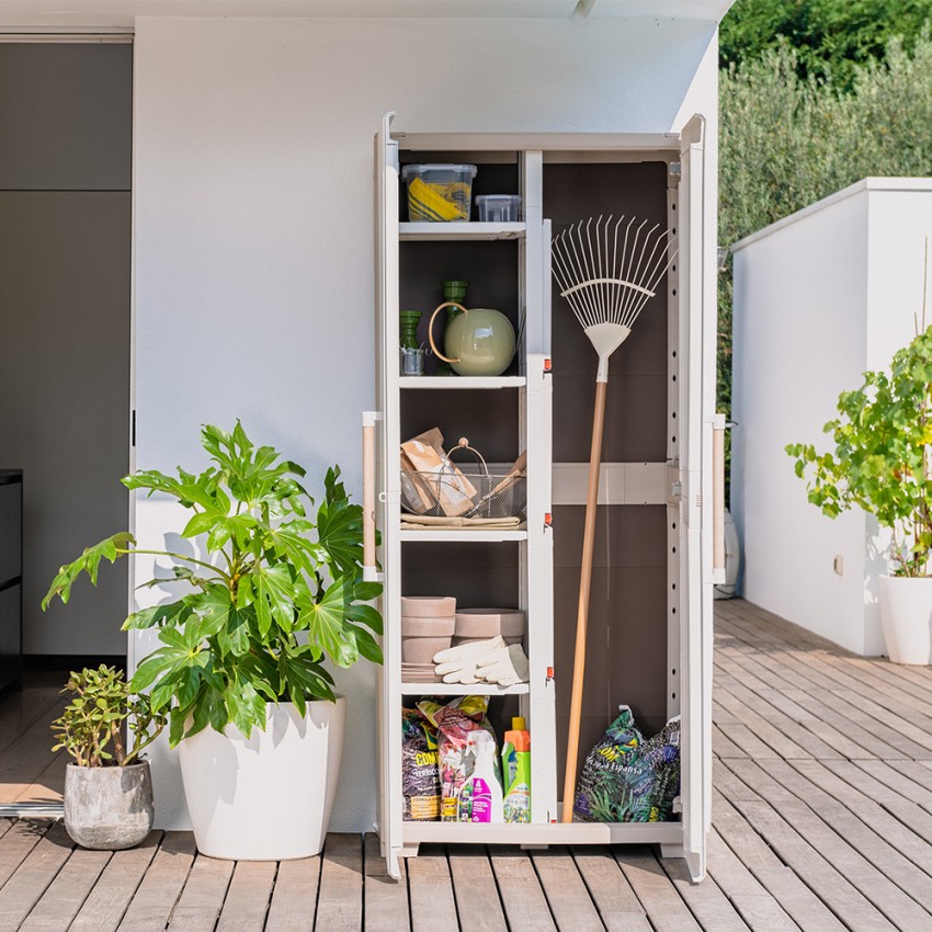 Keter Groove Multispace Mehrzweckschrank aus Harz für den Außenbereich Garten Aktion