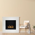 Bioethanol-Kamin freistehend mit Holzrahmen, weiß 96x35x90h Michelangelo Modell