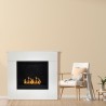 Bioethanol-Kamin freistehend mit Holzrahmen, weiß 96x35x90h Michelangelo Modell