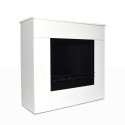 Bioethanol-Kamin freistehend mit Holzrahmen, weiß 96x35x90h Michelangelo Sales