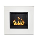 Bioethanol-Kamin freistehend mit Holzrahmen, weiß 96x35x90h Michelangelo Angebot