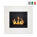 Bioethanol-Kamin freistehend mit Holzrahmen, weiß 96x35x90h Michelangelo Verkauf