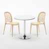 Weiß Rund Tisch und 2 Stühle Farbiges Polypropylen-Innenmastenset Wedding Long Island Maße