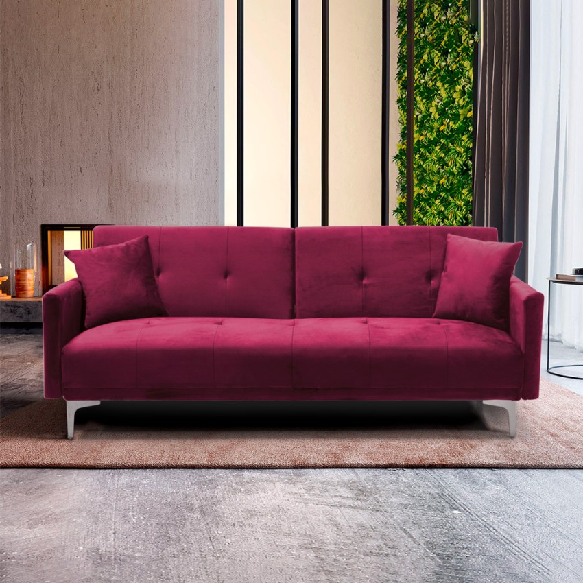   Villolus: modernes 3-Sitzer-Schlafsofa Design Klick-Klack aus Samtstoff

