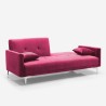 Modernes 3-Sitzer-Schlafsofa im Clic-Clac-Design aus Villolus-Samtstoff 