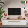 TV-Lowboard 205x40x44cm aus Holz, 2 Türen, 2 Schubladen Venice Sales
