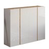 Moderne Schuhschrank 4 Türen weiß Hochglanz Eiche 140x35x111cm Chelsea Angebot