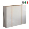 Moderne Schuhschrank 4 Türen weiß Hochglanz Eiche 140x35x111cm Chelsea Verkauf