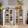 Moderne Schuhschrank 4 Türen weiß Hochglanz Eiche 140x35x111cm Chelsea Katalog