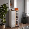 Schuhschrank Indy mit 2 Türen, 70x35x111cm, weiß glänzend Holz Sales