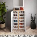 Schuhschrank Indy mit 2 Türen, 70x35x111cm, weiß glänzend Holz Auswahl