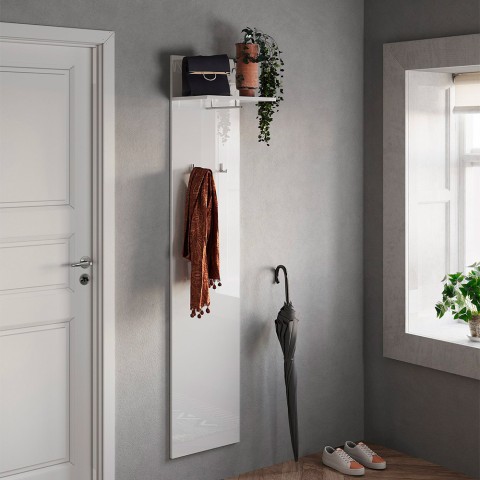 Moderner Wandgarderobe 2 Haken Aufbewahrung Weiß Hochglanz Leslie Aktion