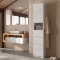 Weißer drehbarer Badhochschrank mit Spiegeltür und Schublade Tilda Sales
