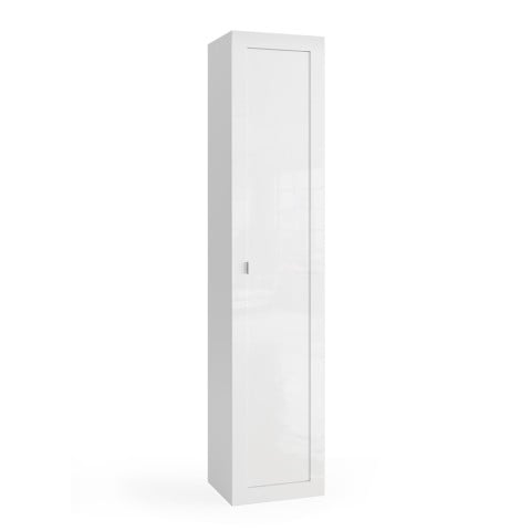 Mobiler Säulenschrank Badezimmer 1 Tür glänzend weiß Telma Aktion