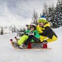 Schlitten 2 Sitzer für Kinder aus Holz faltbar Schnee Rudy Sales