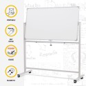 Weiße doppelseitige Magnettafel 120x90cm mit Rollen Albert L Sales