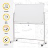 Weiße doppelseitige Magnettafel 120x90cm mit Rollen Albert L Sales