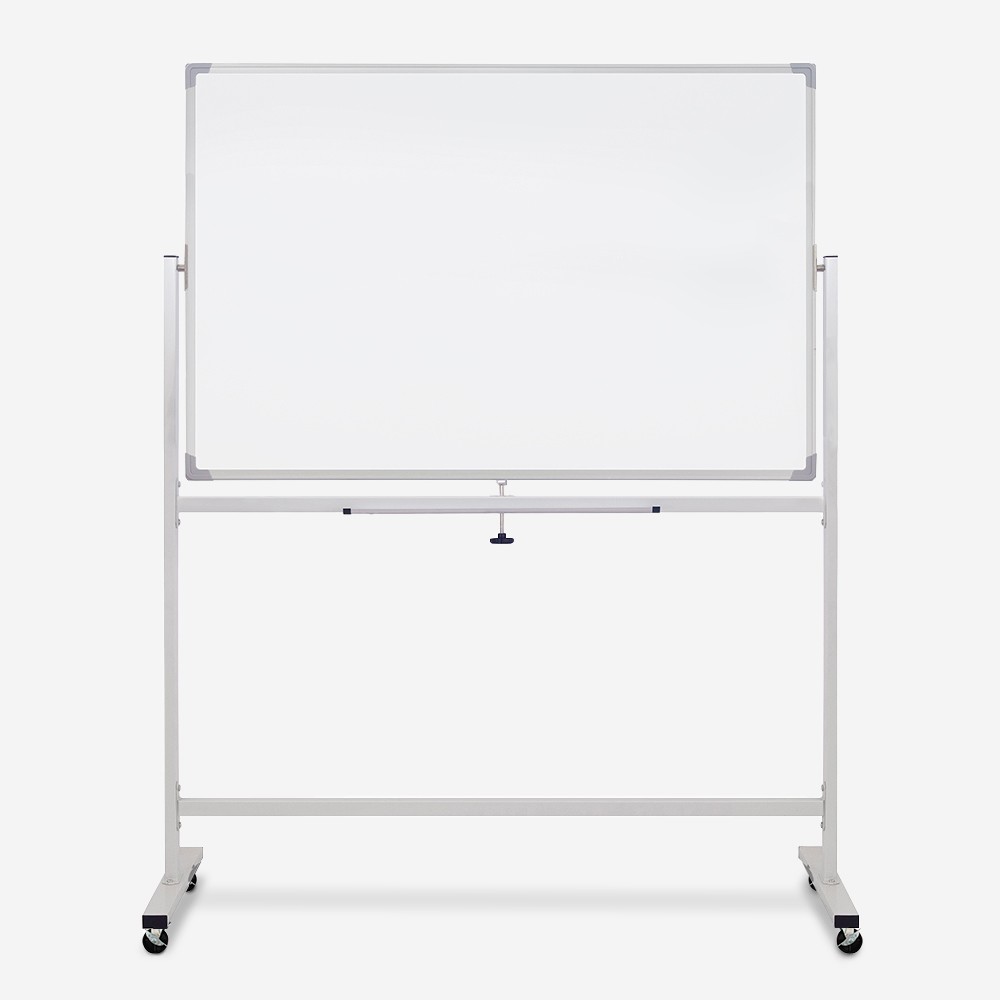 Weiße doppelseitige Magnettafel 120x90cm mit Rollen Albert L