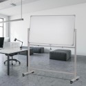 Weiße doppelseitige Magnettafel 120x90cm mit Rollen Albert L Verkauf