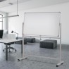 Weiße doppelseitige Magnettafel 120x90cm mit Rollen Albert L Verkauf