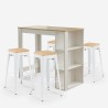 set hoher tisch 120x60cm 4 hocker küche  bar weiß holz galles Katalog