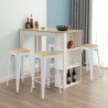 set hoher tisch 120x60cm 4 hocker küche  bar weiß holz galles Sales