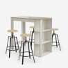 Set hoher Tisch 120x60cm und 4 drehbare verstellbare Hocker Redmond Preis