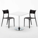 Weiß Quadratisch Tisch und 2 Stühle Farbiges Polypropylen-Innenmastenset Parisienne Cocktail Preis