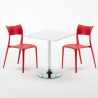 Weiß Quadratisch Tisch und 2 Stühle Farbiges Polypropylen-Innenmastenset Parisienne Cocktail Auswahl