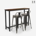 set hoher tisch 140x40 2 hocker mit rückenlehne industriell bar küche ludlow Aktion