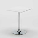 Weiß Quadratisch Tisch und 2 Stühle Farbiges Polypropylen-Innenmastenset Parisienne Cocktail 