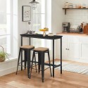 set hoher tisch 140x40cm 2 hocker holz metall schwarz bar küche seymour Angebot