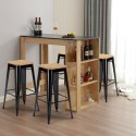 set tisch hoch 120x60cm 4 barhocker holz schwarz syracuse Verkauf