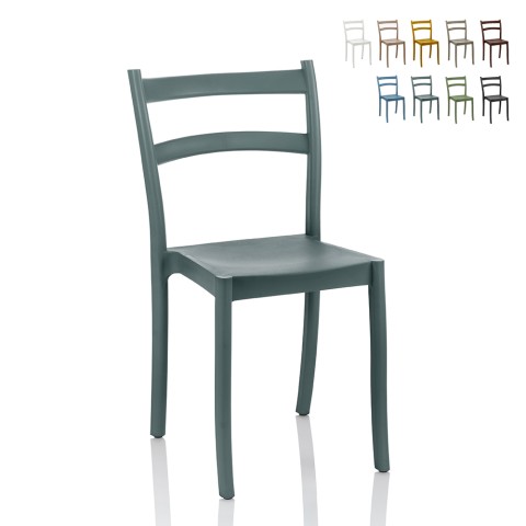 Küchenstuhl aus Polypropylen für Außenbereich, Bar, Restaurant, Garten Cleo Aktion