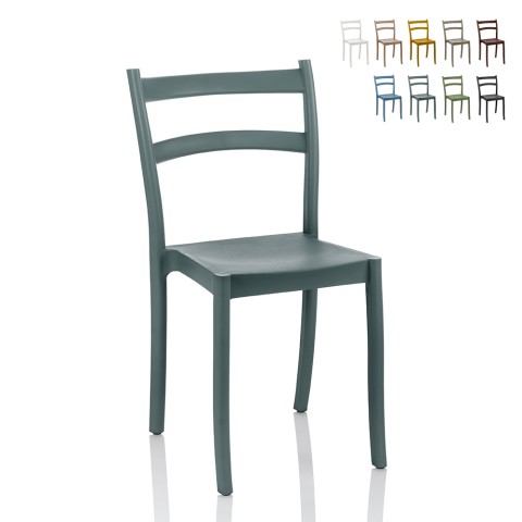 Stuhl für Küche aus Polypropylen für Außenbereich, Bar, Restaurant und Garten - Cleo Aktion