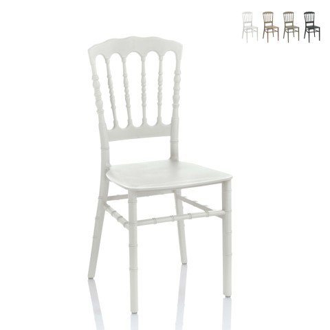 Klassischer Design-Stuhl für Restaurant, Außenbereich, Hochzeit und Zeremonien Divina Aktion
