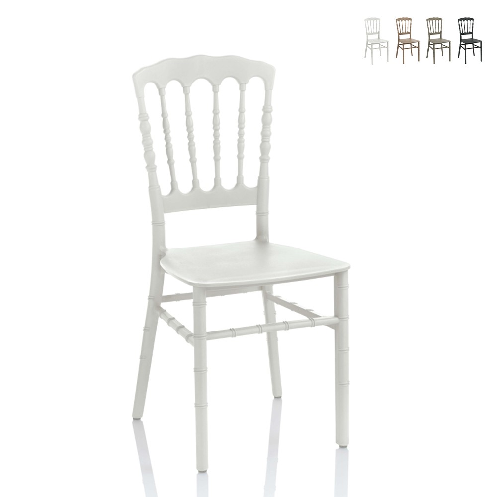 Designklassischer Stuhl für Restaurant, Außenbereich, Hochzeiten und Zeremonien Divina