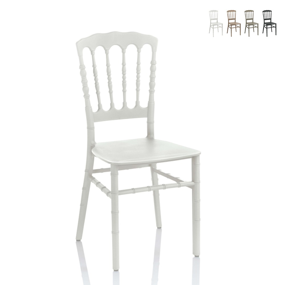 Klassischer Design-Stuhl für Restaurant, Außenbereich, Hochzeit und Zeremonien Divina