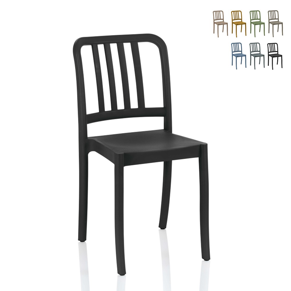 Stuhl aus Polypropylen für Küche, Außenbereich, Garten, Bar, Restaurant, Hotel Smart