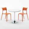 Weiß Rund Tisch und 2 Stühle Farbiges Polypropylen-Innenmastenset Parisienne Long Island Modell