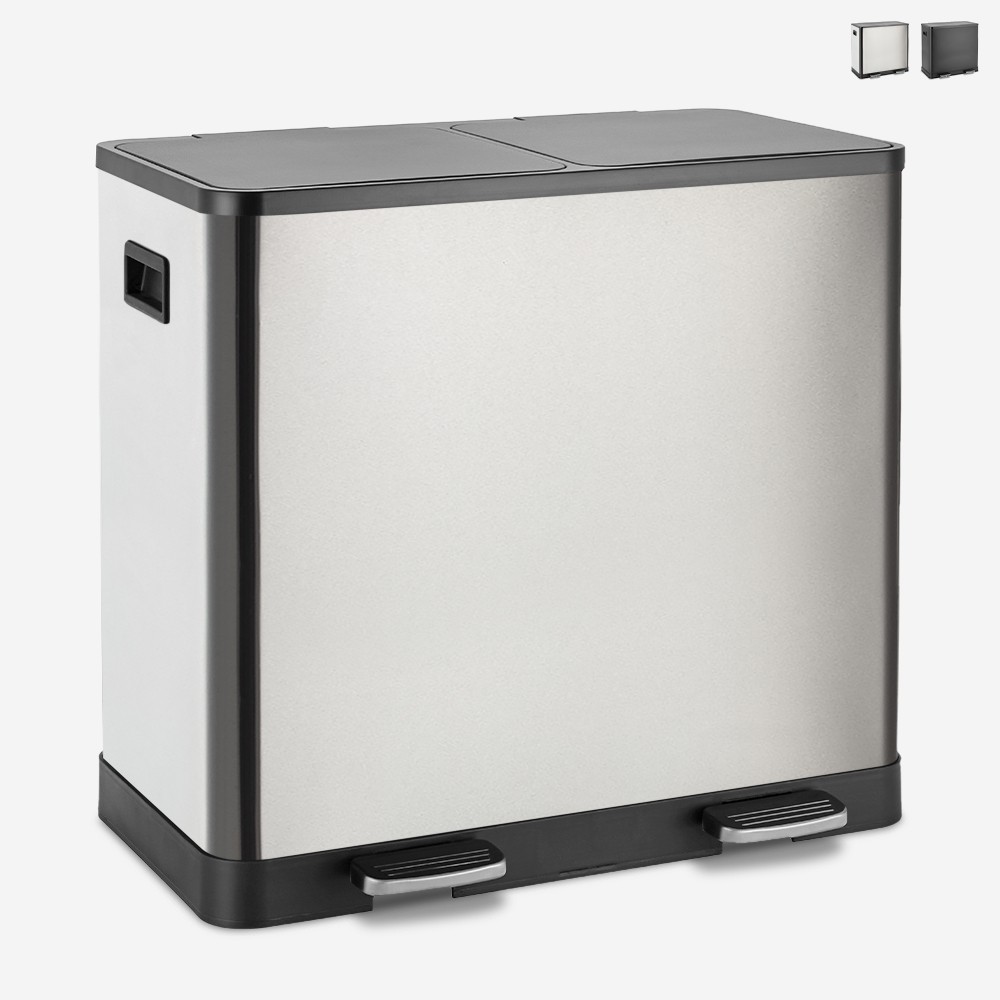 Mülleimer 2 Behälter 60 Liter Mülltrennsystem Treteimer Lindo XL