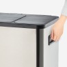 Mülleimer 2 Behälter 60 Liter Mülltrennsystem Treteimer Lindo XL Modell