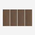 4 x Akustikpaneele Wandpaneele aus Holz 120x60cm Dunkles Nussbaumholz Tabb-NS Aktion