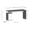 Moderne Büroschreibtisch mit 3 Schubladen 160x60x75cm New Selina Basic 