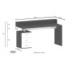 Büroschreibtisch 160x60x90cm, 3 Schubladen mit Aufsatz, New Selina S Plus 