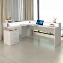 Eckschreibtisch Büro mit 3 Schubladen Aufsatz New Selina A-S Plus Sales