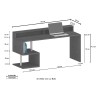 Schreibtisch Büro modernes Design 180x60x92,5cm mit Aufsatz Esse 2 Plus 